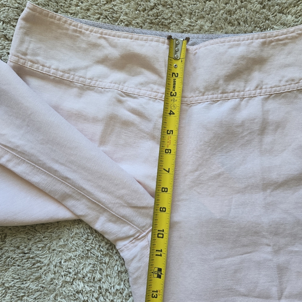 Cartonnier Anthropologie Wide Leg Pants Womens 14 Linen Blend Powder Pink - Picture 10 of 12